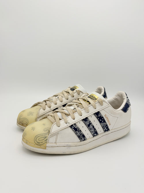 Adidas Superstar White Navy Westside Paisley Bandana